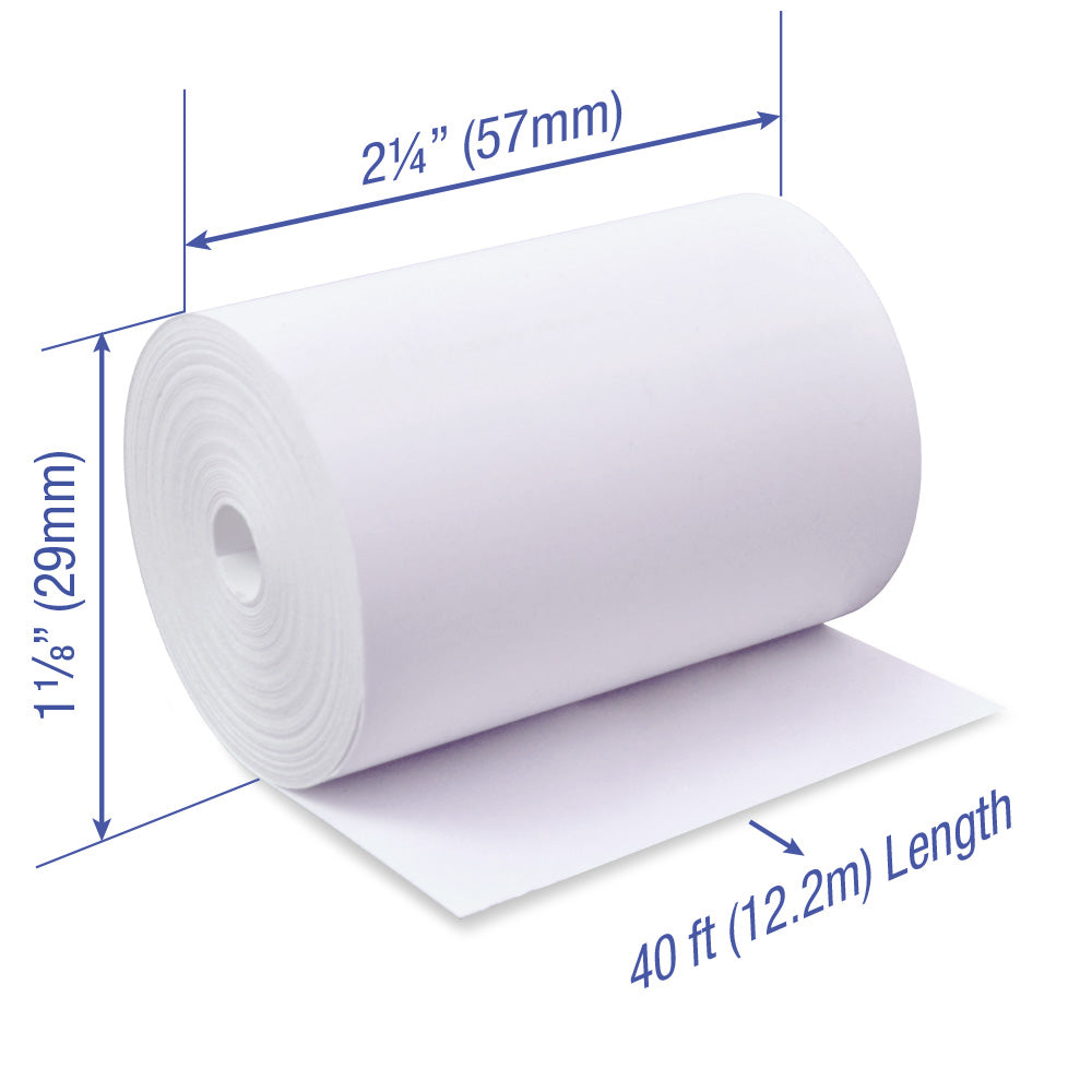 POS1 Thermal Paper 2 1/4 x 40 ft x 28mm CORELESS BPA Free 100 rolls